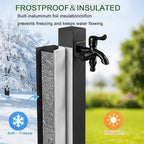 Freestanding Garden Water Column,Outdoor Water Tap with Dual Outlet Faucet - Image 4