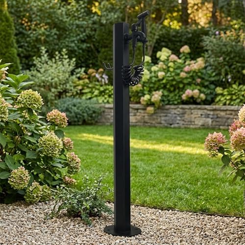 Outdoor Water Column with Faucet and Spray Gun, Antifreeze Water Dispenser Hydrant, for Car Washing and Watering, Durable Outdoor Water Feature(Black 2) by HARELA