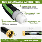 Garden Hose 100 ft Flexible Non-Expandable Water Hose Kink-Free Lightweight Leak-Proof High Pressure Durable Outdoor Portable Fabric Hoses Pipe with 3/4” Sturdy Fittings for Yard Lawn Car Wash - Image 2