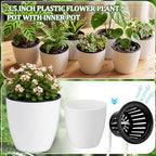Self Watering Plant Pots, 3.5'', White Black, 36 Pcs - Image 4