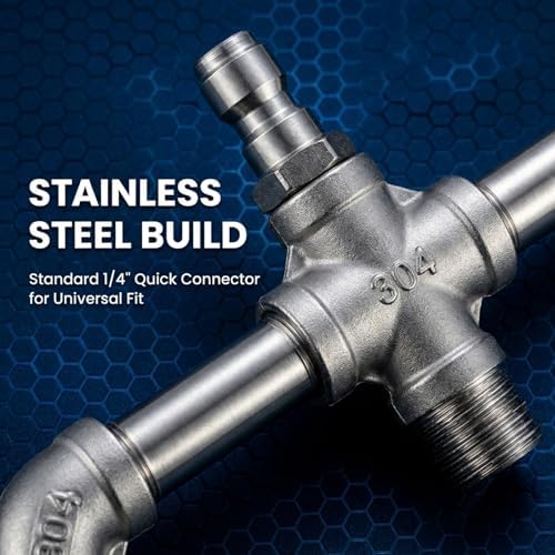 Sakerplus Dual Triple Turbo Nozzle Pressure Washer,1/4 Inch Quick Connect Rotating Power Washer Nozzle, Stainless Steel and Brass, Max 4000 PSI for Driveways Patios Decks (Triple Turbo Nozzle) - Image 2