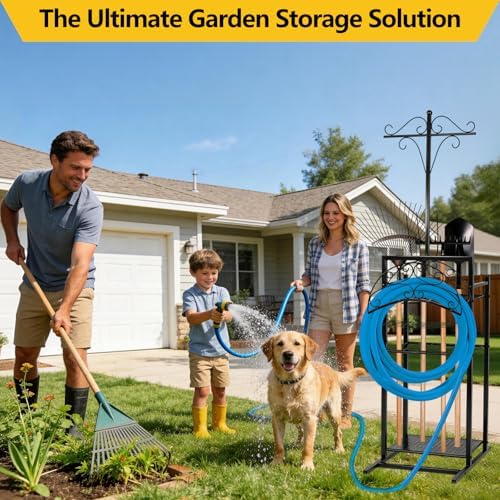 3-in-1 Garden Hose Holder with Tool Organizer - Image 4