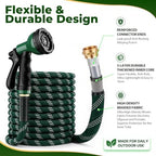 Garden Hose 100 ft, 2026 Upgraded Kink Free Flexible Water Hose 100ft With 10 Pattern Spray Nozzle, Leak-Proof, Portable, Ultra Lightweight & Durable Garden Hose for Yard, Lawn, Outdoor (DarkGreen) - Image 3