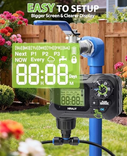HIRALIY 100FT Drip Irrigation Kit with Timer, Pressure Compensated - Image 2