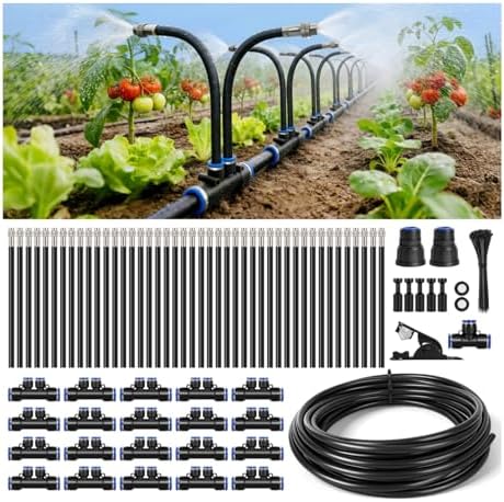 75FT High-Flow Irrigation System for Garden, 12mm Main Tubing, 40 Nozzles by Unknown