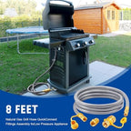 GasSaf 8 FT 1/2" ID Natural Gas Hose with Quick Connect Fitting - Image 6
