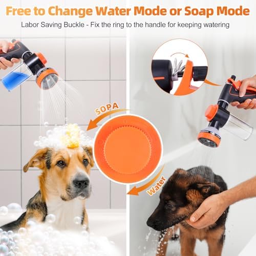 Dog Shower Attachment with 8.2Ft Long Shower Hose & Metal 3-Way Diverter - Image 5