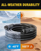 Heavy Duty Garden Hose, 100 ft x 5/8" Long Polyurethane Water Hose with Swivel Fittings, Flexible, Lightweight, No-Kink, Leakproof, Burst 600 PSI, Black - Image 7