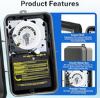 T104R 24-Hour Mechanical Timer Switch, DPST, 3R Rainproof Shell - Image 4