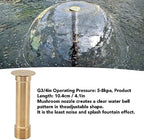 G3/4in 10.4CM Garden Water Hose Nozzle, Adjustable Mushroom Fountain Spout, Brass Bell Fountain Accessories for Garden, Pond - Image 2
