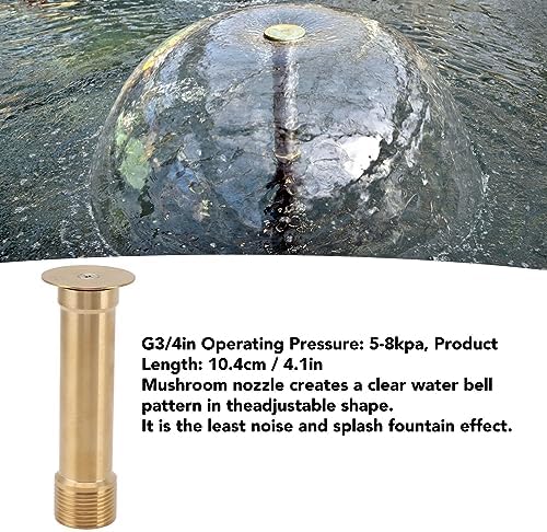 G3/4in 10.4CM Garden Water Hose Nozzle, Adjustable Mushroom Fountain Spout, Brass Bell Fountain Accessories for Garden, Pond - Image 2