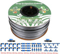 500FT 5/8" Drip Tape Irrigation Kit, 16 Mil Heavy Duty with 6" Emitter Spacing, Silver Reflective Drip Tape Helps Prevent Pecking & Biting Damage, Heat-Safe for Seedlings, Reinforced PE Material by DarkTank