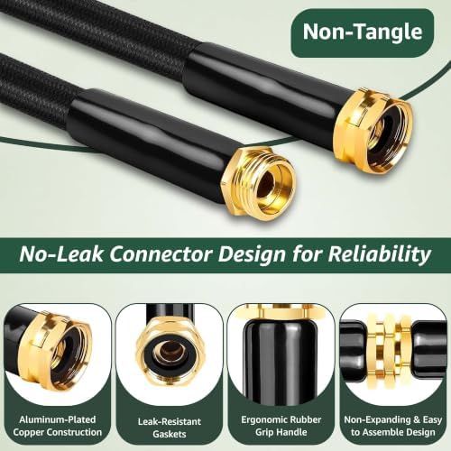 Non-Expanding 100 Ft Garden Hose, Durable & Heavy Duty Water Hose - Image 5
