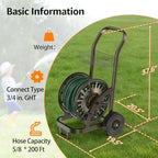 GOFORWILD Heavy Duty Steel Garden Hose Reel Cart with Wheels - Image 4