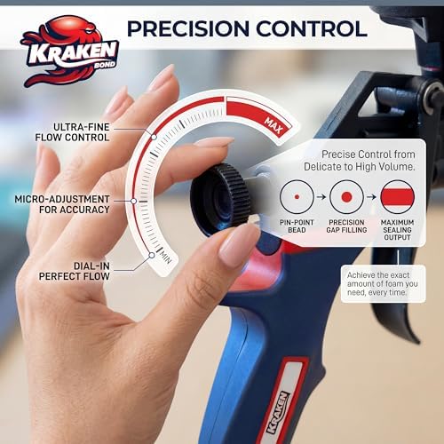 Kraken Bond Black Spray Waterfall Foam Sealant - (24x24oz) Expanding Polyurethane Pond Foam Sealer Black, UV Resistant Insulating Spray for Landscape & Exterior, Gun Use, Gun Included, 24 Pack - Image 6