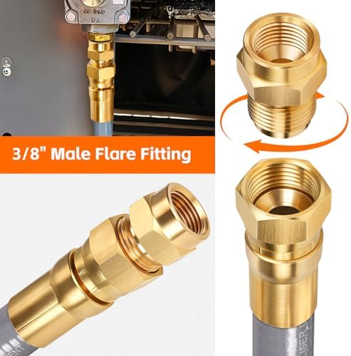 8 FT 1/2" ID Natural Gas Grill Hose with Quick Connect Fitting, Natural Gas Conversion Kit Suitable for Gas Grill, Generator, Patio Heater and More - Image 5