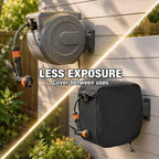 Retractable Hose Reel Cover for Reelcraft HD78000 OLB, 600D Oxford Outdoor Cover, with Side Opening and Drawstring Hem for Wall Mounted Garden Hose Reels,Grey - Image 4