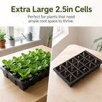 Gardzen 5 Pack Seed Starter Trays with Vented Domes 150 Cell Black - Image 4