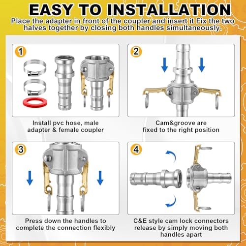 4 Set 1 Inch Camlock Fittings Type C&E - Image 5