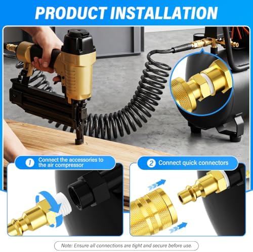 TAILONZ 32Pcs 1/4" MNPT Brass Industrial Air Quick Connect Plug - Image 7