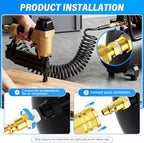 TAILONZ 32Pcs 1/4" MNPT Brass Industrial Air Quick Connect Plug - Image 7