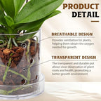 7 Inch Clear Acrylic Orchid Planter Pot with 360° Round Holes & Tray - Image 3