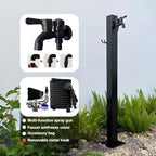 Freestanding Garden Hose Stand with Faucet - Stainless Steel Outdoor Garden Water Column - Floor Mounted Tap - Frost Free Outdoor Faucet - Hose Bib Extender - Image 7