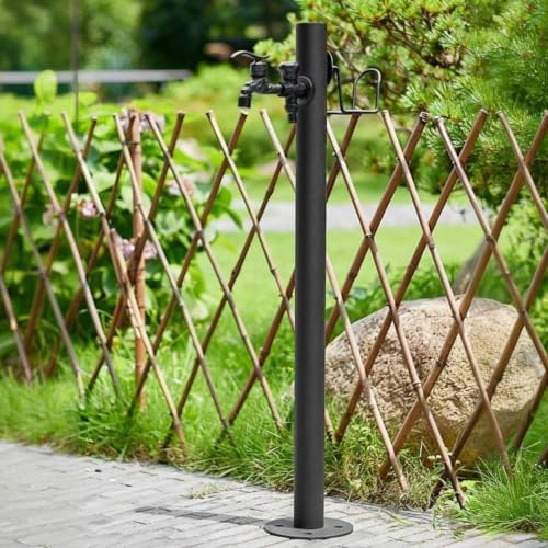 Outdoor Water Column with Faucet, Garden Water Faucet - Freestanding Hose Stand with Decorative Water Feature and Dispenser for Irrigation and Washing(86 * 5cm/33.9 * 2in) by Unknown