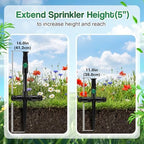 Relaxweex 4 Sets Above Ground Sprinkler System for Yard Garden Watering Irrigation System Included 59ft Hose Sprinkler DIY Multi-adjustable Flex Irrigation Kit for Garden Raise Bed Lawn Outdoor Plants - Image 4