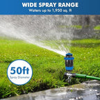 RESTMO Gear Drive Sprinkler with Metal T-Spike Base,Blue - Image 3