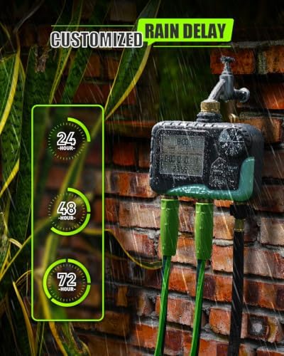 RAINPOINT 2027 V2 Upgrade 3 Zone Water Timer, Solid Brass Inlet & Outlet, IP65 Waterproof, 3 Independent Schedules, Rain Delay, Manual & Automatic Irrigation for Garden Yard Lawn Greenhouse - Image 6