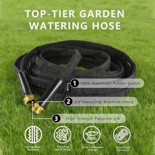 100FT Garden Hose Ultra Lightweight Outdoor Water Hose for Yard Garden - Image 4