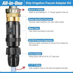 2 PC 25PSI Drip Irrigation Faucet Adapter Kit 1/2" Tubing to 3/4" Faucet - Image 3