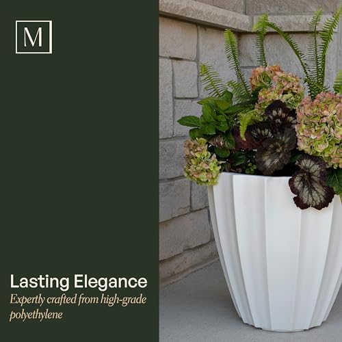 Mayne Sedona 18in Self-Watering Round Planter, Black - Image 4