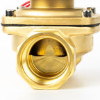 U.S. Solid 1-1/4 in Brass Electric Solenoid Valve, AC 110 V, Normally Closed, FKM Seal, 24 Cv, Semi-Direct, for Air Gas Fuel and Oil - Image 7