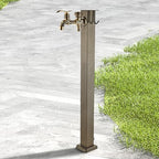 Antique Stainless Steel Garden Water Column with Faucet, Outdoor Anti-Freeze Floor Mount Water Tap with Garden Hose Holder Freestanding(B-80cm/31.5in) by Unknown