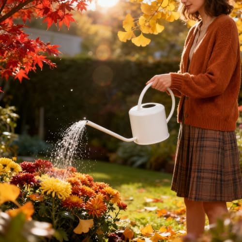 Xmas White Stainless Steel Long Spout Watering Can 1.3 L - Image 7