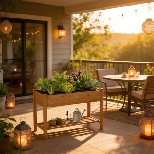 Wooden Planter Elevated Wooden Raised Garden Bed with Legs Planter Box - Image 6