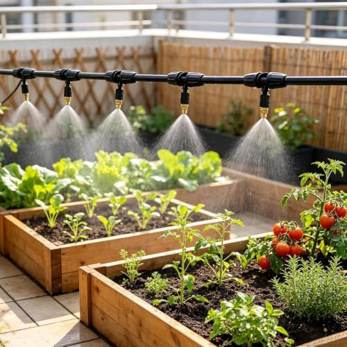 Weatherproof Misting System Kit with Brass Atomizing Nozzles by YXXSDP