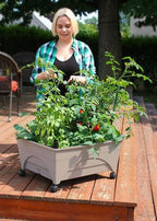 Emsco Group 2342-1HD City Picker Self Watering and Improved Aeration – Mobile Unit with Casters-Sand Raised Bed Grow Box - Image 2