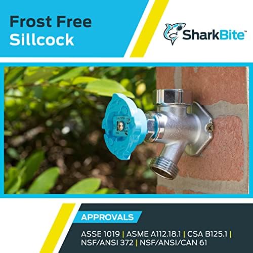 SharkBite 8 Brass Push Frostfree Sillcock, Chrome/Blue - Image 5