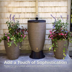 RTS Home Accents 50-Gallon Newport Rain Barrel with Stand and Removable Lid, Sandstone Color - Image 6