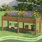Raised Garden Bed Elevated Wood Planter Box with Shelf Garden Planter - Image 6
