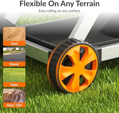 Giraffe Tools Garden Hose Reel Cart, 125FT 5/8" Hose Capacity, Heavy Duty Water Hose Reel with Wheels, 5ft Leader Hose, Retractable Hose Guide with Crank, for Yard Lawn Garage - Image 6