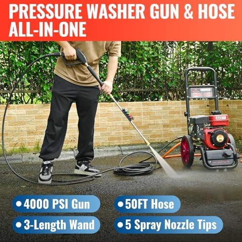 YAMATIC Pressure Washer Gun and 50FT Hose M22-14mm & M22-15mm with Wand - Image 2