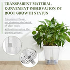 Wonderjune Self Watering Planter, 4.72'', 5.91'', 7.09'', White, 9 Pcs - Image 4