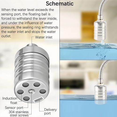 2 Packs Automatic Water Trough Float Valve Water Level Control Float Valves Float Ball For Tank And Pool Auto Shut Off Floating Valves Stainless Steel Home Accessories (3/4",Side Water Inlet) - Image 2