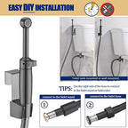 SonTiy Handheld Bidet Toilet Sprayer Gunmetal, Cloth Diaper Sprayer Bathroom Hand Held Jet Spray Bidet Attachment for Toilet with Adjustable Pressure Control, Solid Brass, 7.2" Bidet Wand - Image 5