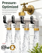 4-Way Garden Hose Splitter, Heavy-Duty Brass, 3/4" GHT, Black - Image 5