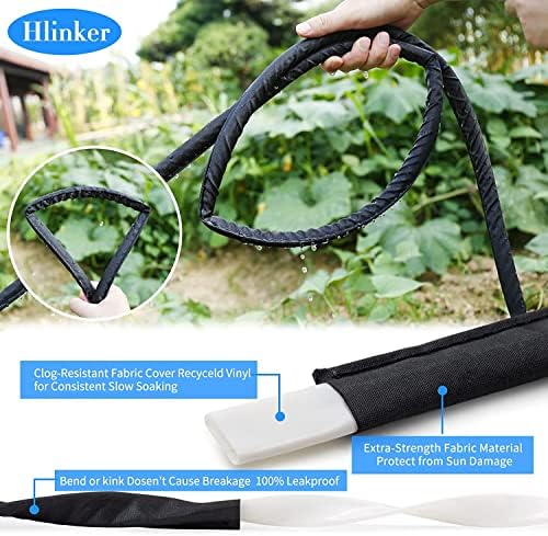 Hlinker 2026 Flat Soaker Hose 75 ft with Stake for Garden, Linkable Drip Hose Diy Automates Garden Irrigation System Saving 84% Water, Dual-layer Leak-free Design Water Hose with Holes - Image 5